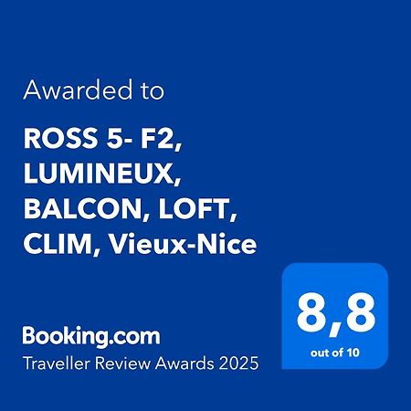 Ross 5- F2, Lumineux, Balcon, Loft, Clim, Vieux-Nice Dış mekan fotoğraf
